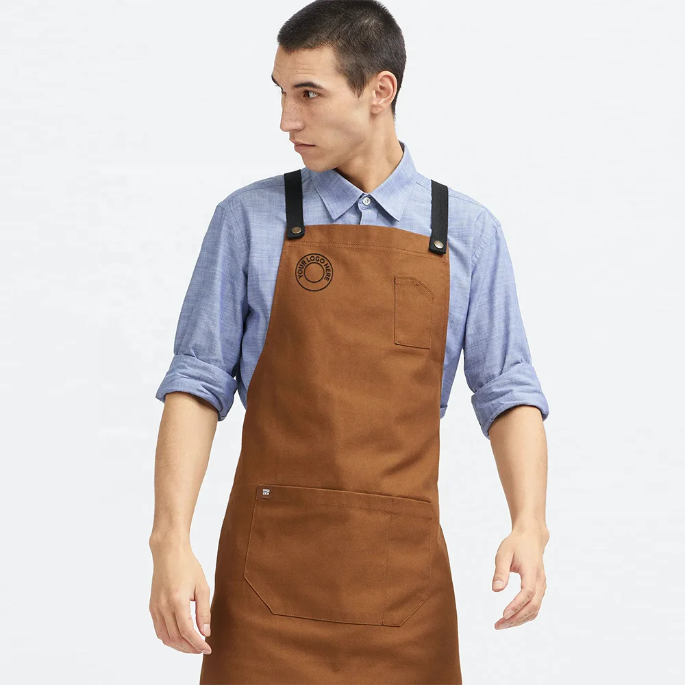 DUOLAI черный джинсовый фартук шеф-повара кухонный для барбекю гриль с петлей полотенец и несколькими карманами