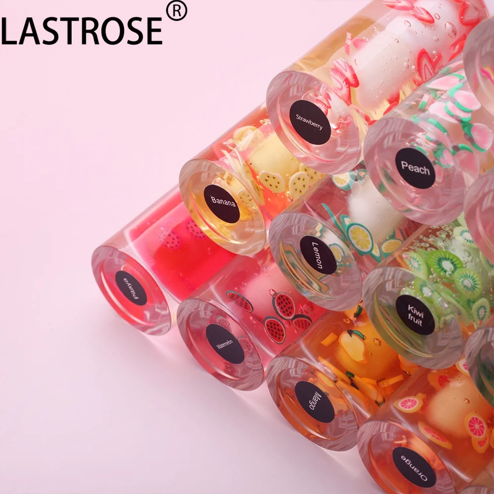 Hot selling 16 colors fruit flavor liquid lip balm private label big brush moisturizing vegan fruit sakura clear lip oil