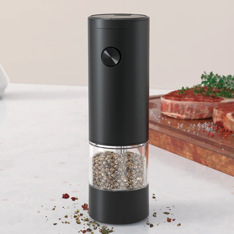 Stainless Steel Battery Automatic Adjustable Gravity Electric Salt and Pepper Mill Grinder with 70ml Glass Jar