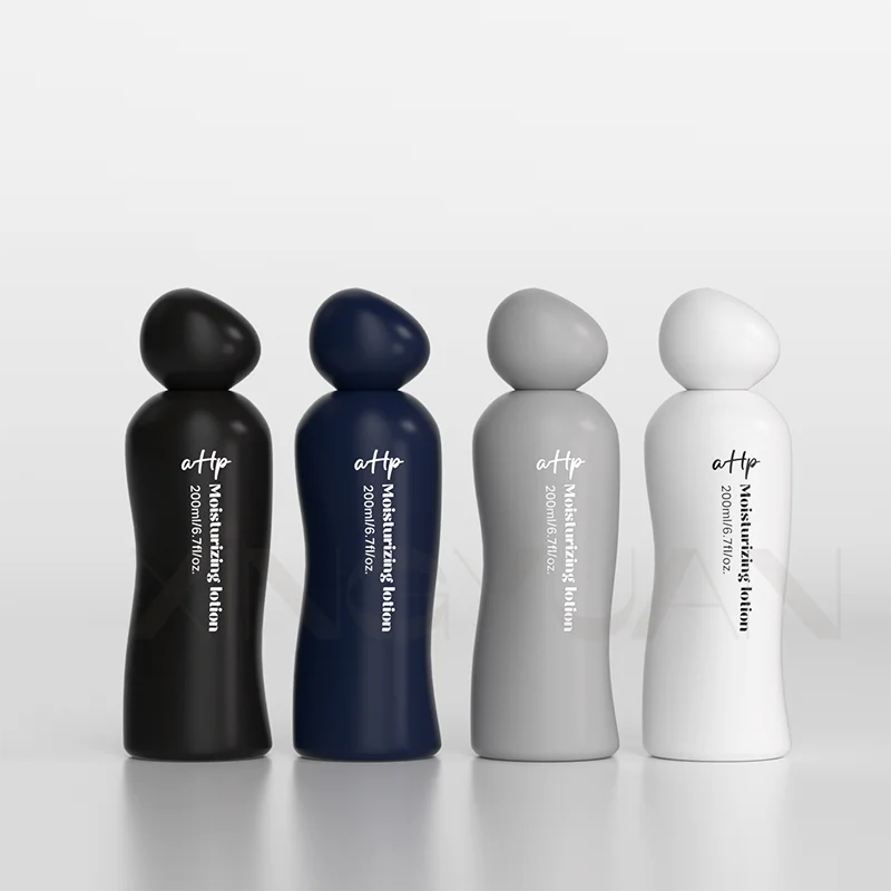 New prototype mold Unique shape 2024 portable cosmetic body lotion bottle plastic skincare bottles packaging toner bottle 50ml