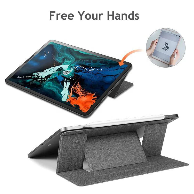 
Hot Selling Universal Tablets Holder Foldable Leather Stand Lightweight Laptop Bracket for iPad 2 3 4 5 Air Pro 2020 and Samsung 