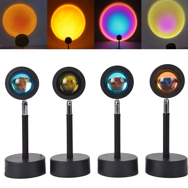 Bedroom Usb Sunset Lamp Sun Rainbow Sunset Projector Lamp Night Light Led Sunset Projection Lamp For Home Decoration