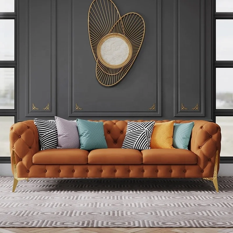 European Style Soft Leather Bubble Sectional Sofa Modernos Living Room Furniture Sofa