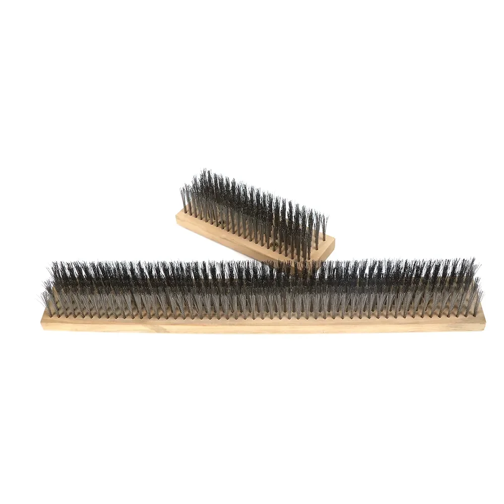 Garden Floor Cleaning Stainless Steel Wire Push Brush Outdoor Broom for Concrete, Wood, Stone Surfaces