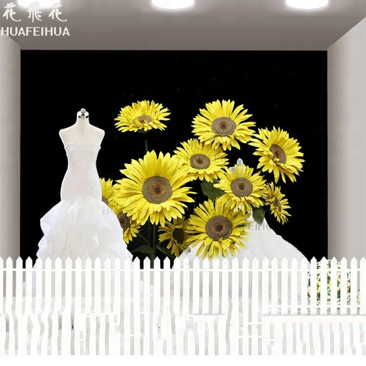 Artificial flowers giant fake sunflowers for window decorations