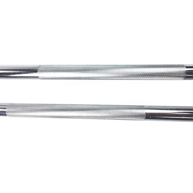 Hot Selling Chrome Weight Lifting 47'/72'/86' Straight Barbell Bar With Star Collars