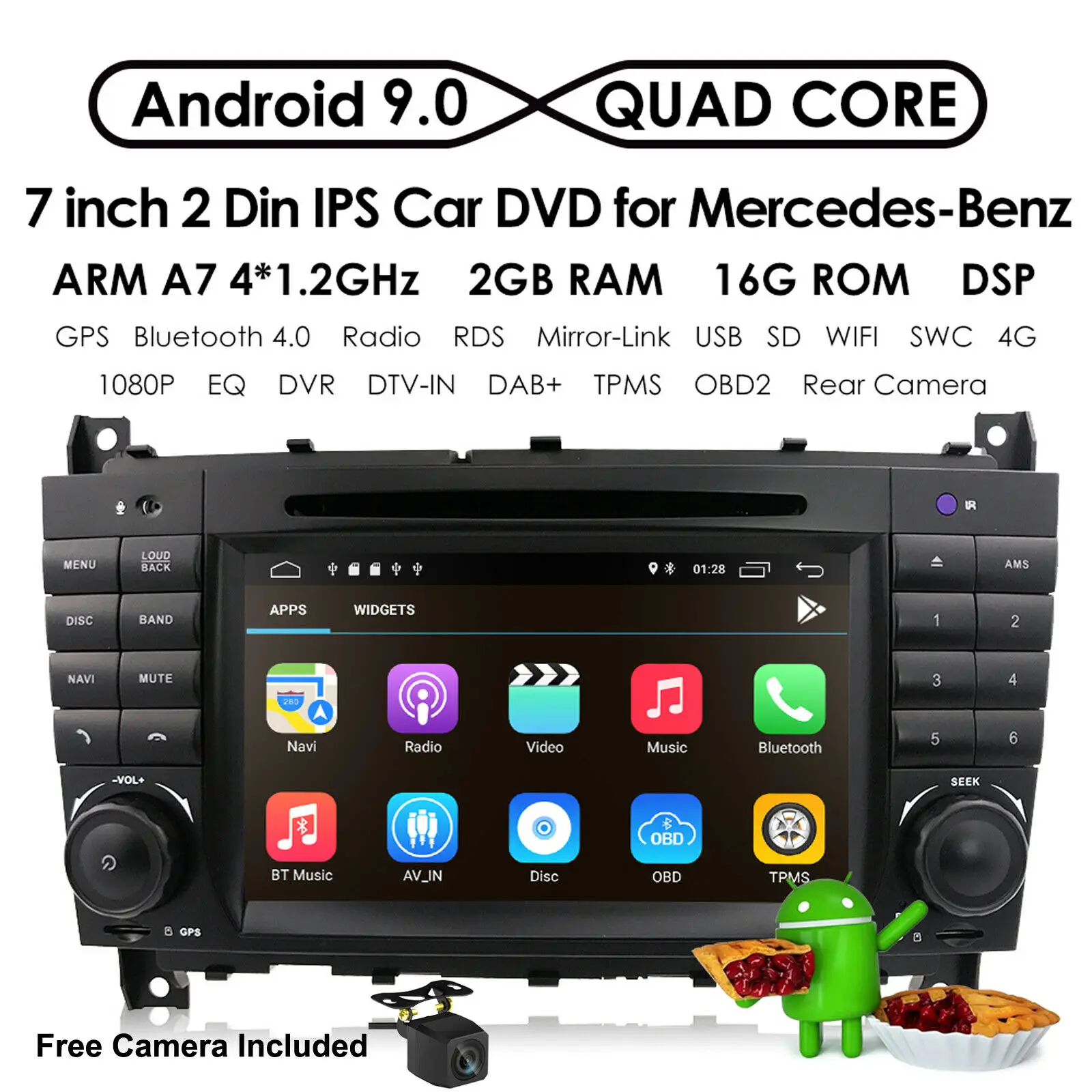 
iPoster hot-selling Car stereo Sat Nav WIFI DVD for C/CLC/CLK Class W203 W209 Android 9.0 Mercedes 