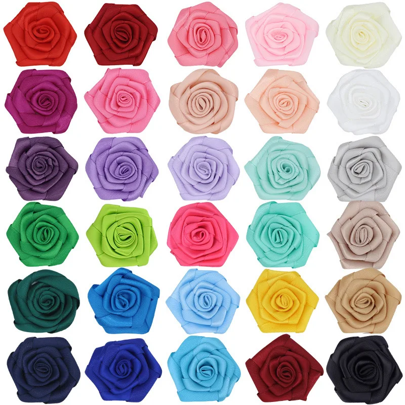 2024 заводская цена лента для волос шелковые цветы искусственная атласная детское платье 5 см