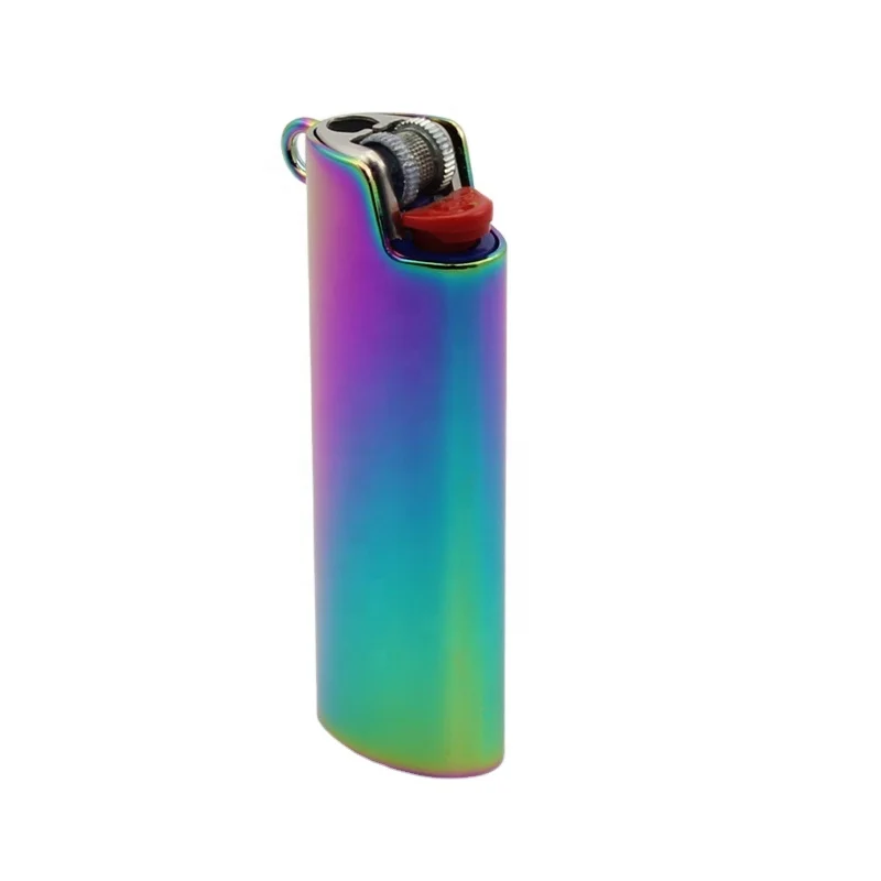 hot selling France plastic disposable lighter J6 Metal lighter Disposable mini compact retro lighter set Creative fire shell