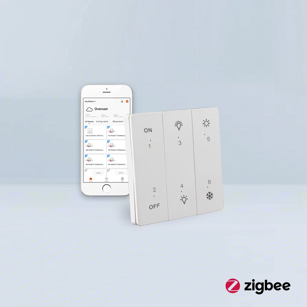 Панель управления сенсорной панелью Zigbee Светодиодный точечный светильник потолочные светильники экран для сцены на заказ панель переключателем