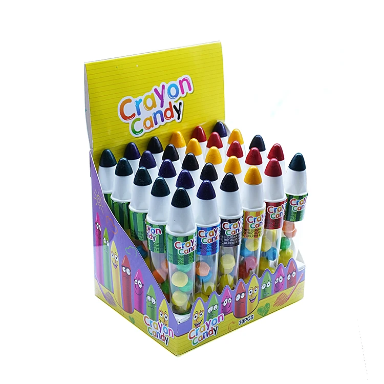 Plastic Crayon Candy Container Toys With 6g Candy Packed by Display Box For Kids Candy Toys