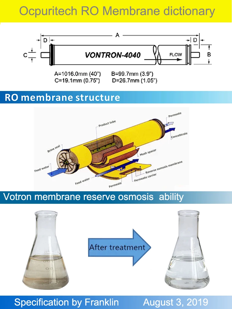Ocpuritech 1000liter sistema de filtros de agua well water treatment ro system water treatment unit osmosis for dialysis