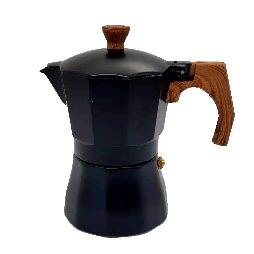 2020 New Moka Pot Espresso Stove Top Coffee Maker with Wooden Handle