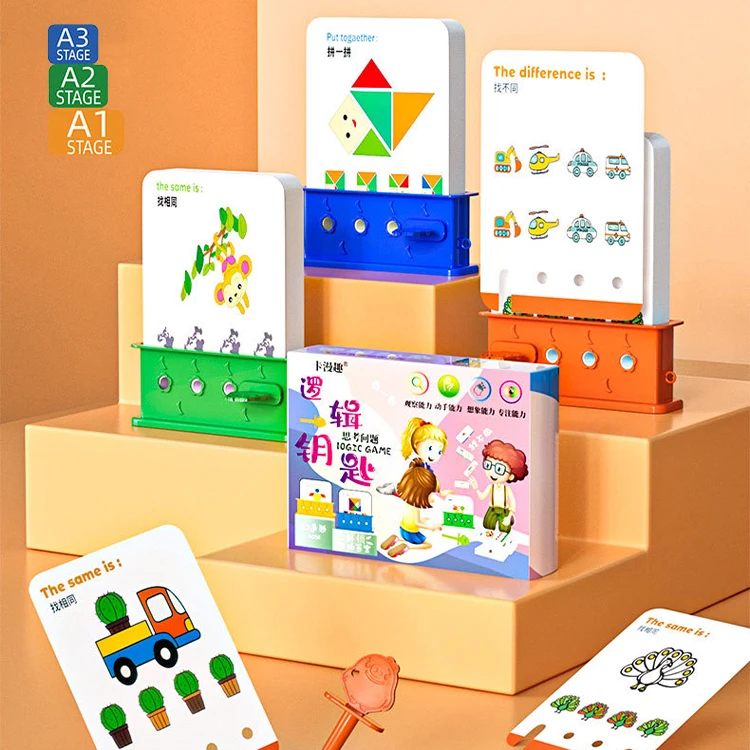New Design Baby Kids Early Learning Game Toys 3 Style Plastic Preschool Children Educational 40PCS Logical Key Card Toys
