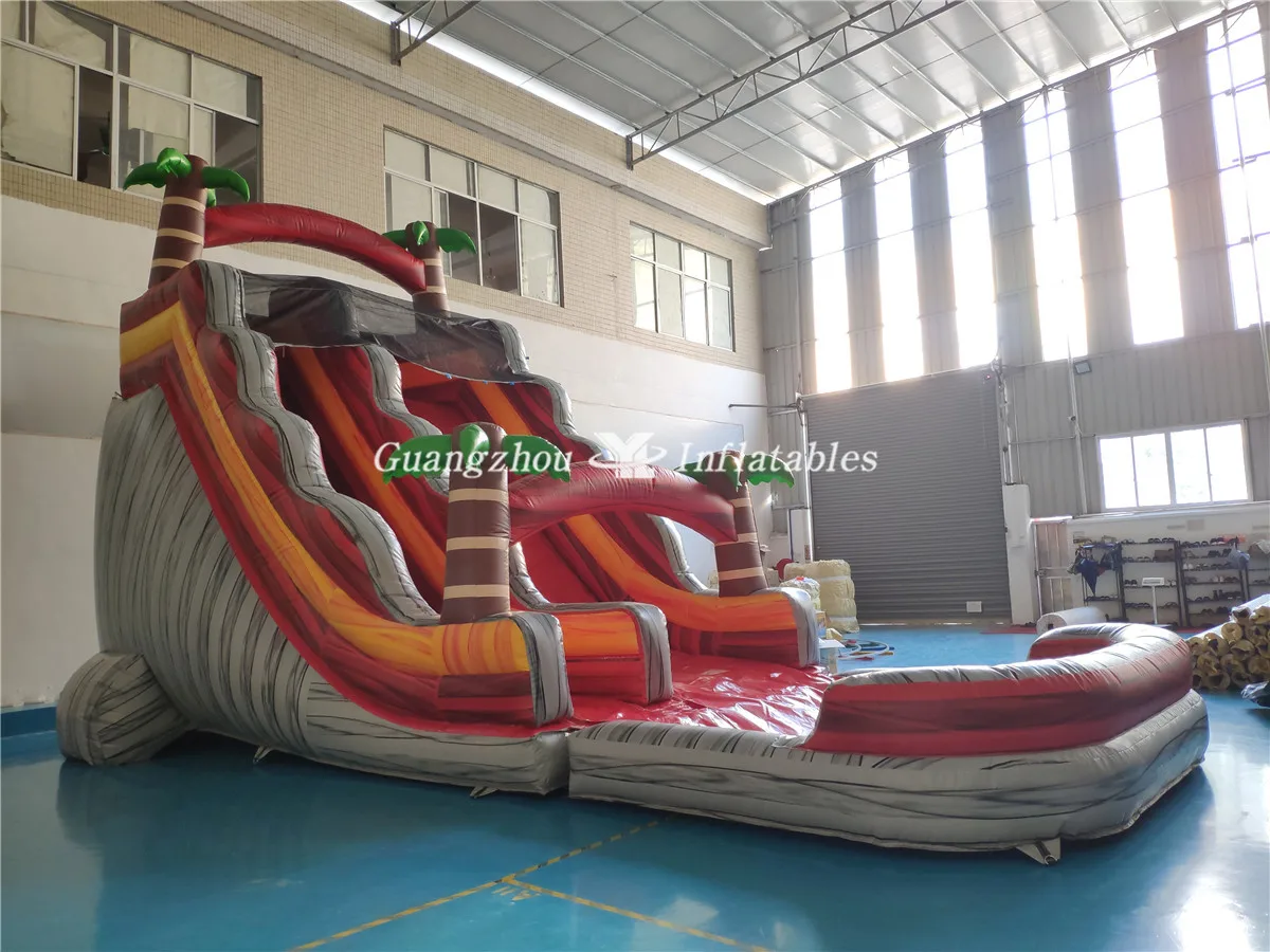 High Quality Outdoor Giant Red Coconut Water Slide Commercial Grade Giant Cheap Inflatable Water Slide With Swimming Pool