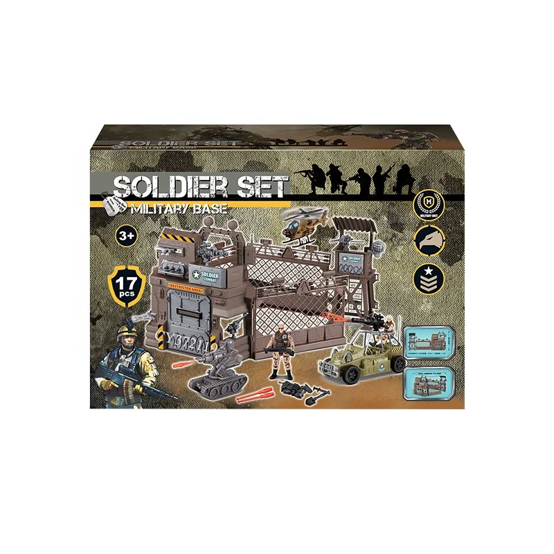 ITTL new style indoor pretend military toy soldier set plastic army toys