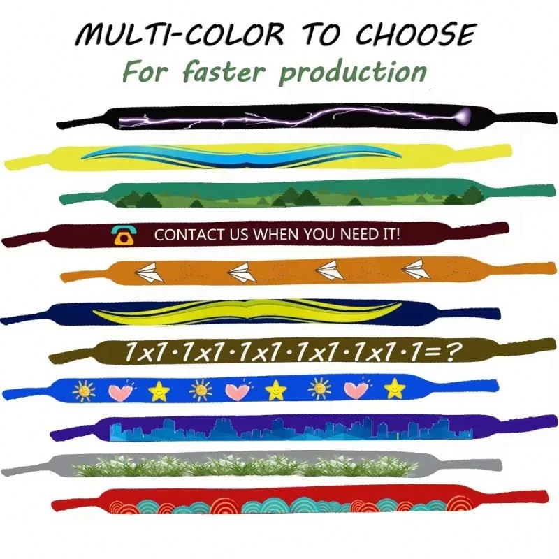 Custom Logo Neoprene Non-Slip Sports Silicone Sunglass Cord Holder Sunglasses Strap And Neck Strap