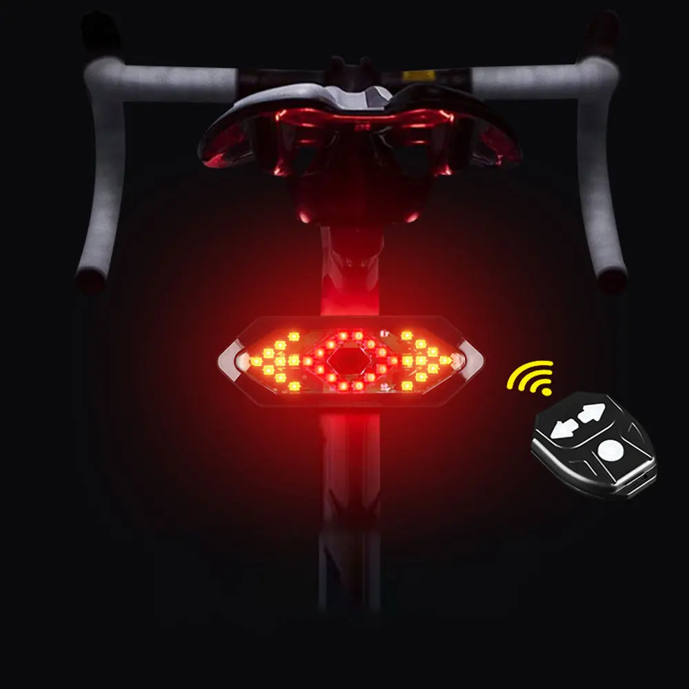 Bike Tail Light with Turn Signals USB Rechargeable LED Safety Warning Bike Rear Lights Cycling Taillight with Horn