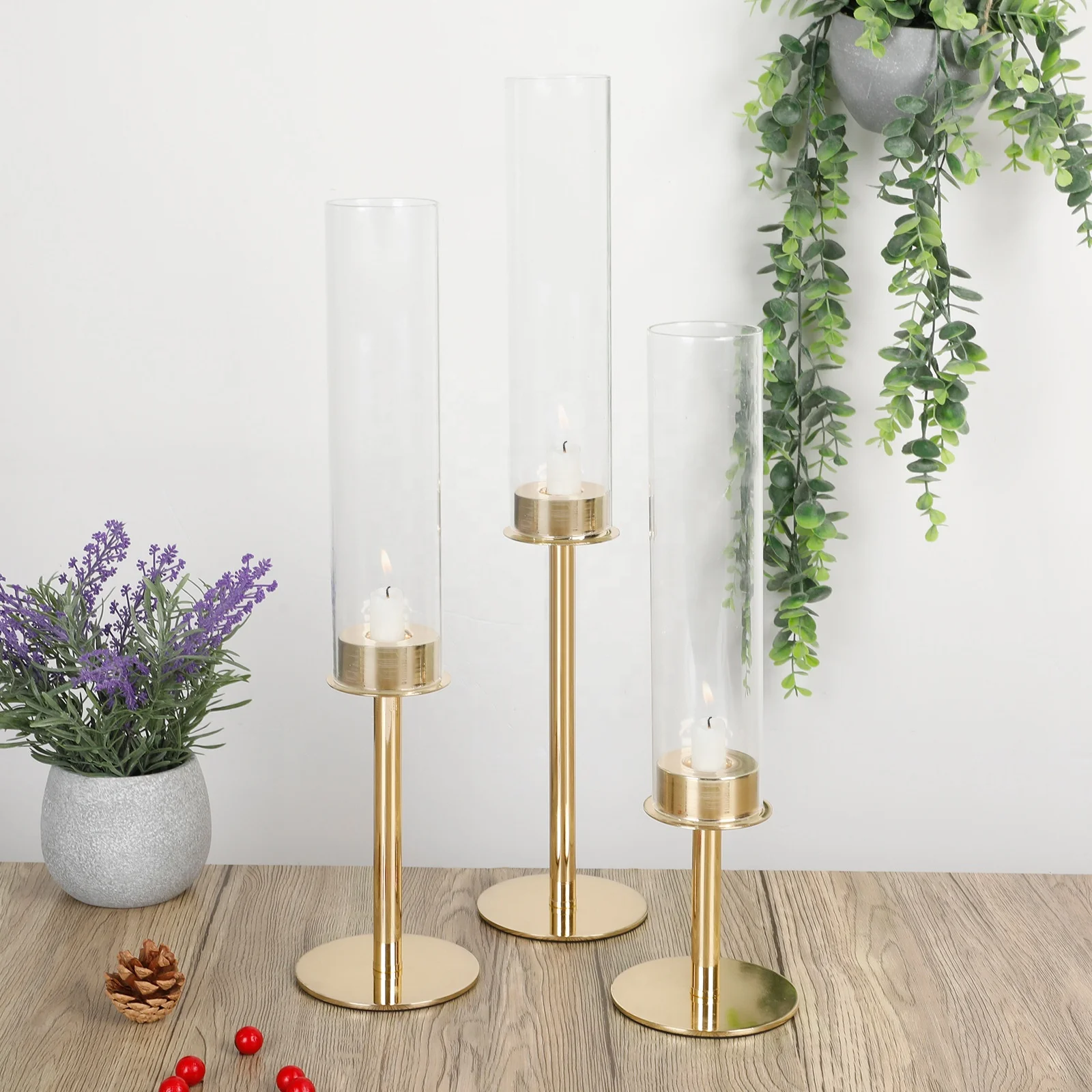 Simple Modern Gold Candle Holder Metal Candelabras Candlestick Holder for Wedding Table Centerpieces Decoration