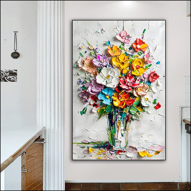 New Chinese flower hand-painted living room hanging picture home decor painting and wall art other paintings