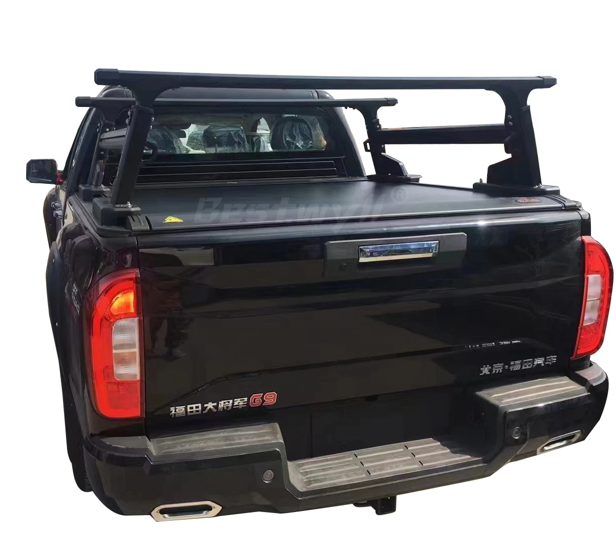 BESTWYLL Tonneau Cover Compatible With Ladder Rack Roll Lid Truck Bed Pickup Cargo Manual Car Roller Cover For Foton Tunland K09