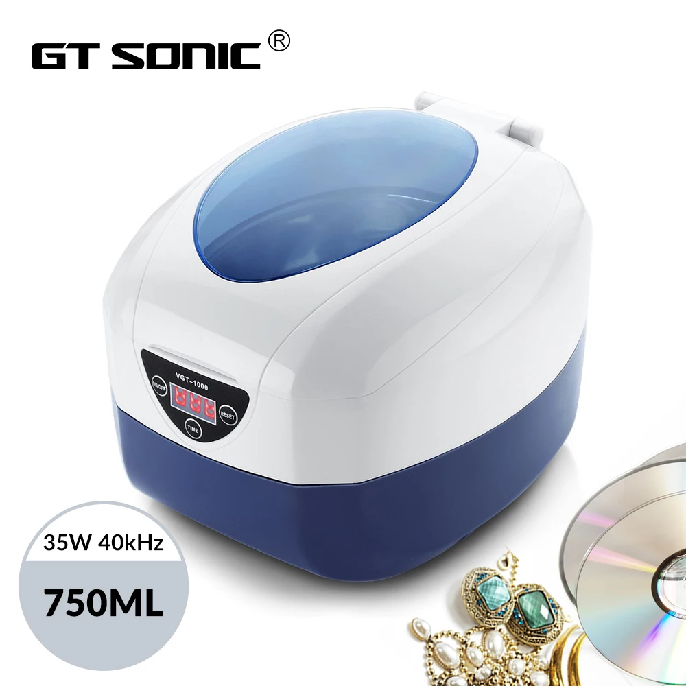 750ml Jewelry & CD Ultrasonic Cleaner with Basket and CD Holder sonic gt cleaner