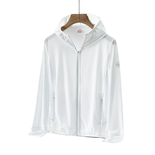 Factory summer new sunscreen couple models ice silk ice feeling hooded sunscreen ultra-light breathable skin windbreaker