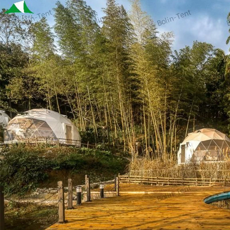 Bolin Tent Igloos Geodesic Dome Steel Structure Camping Tent Hotel Luxury Dome House Glamping Round Domo