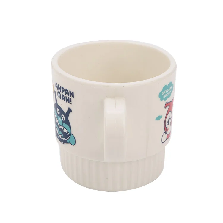 Wholesale BPA-Free Reusable Plastic Coffee Cup Non-Breakable Anime Custom Design Water Cup with Handle for Children and Kids