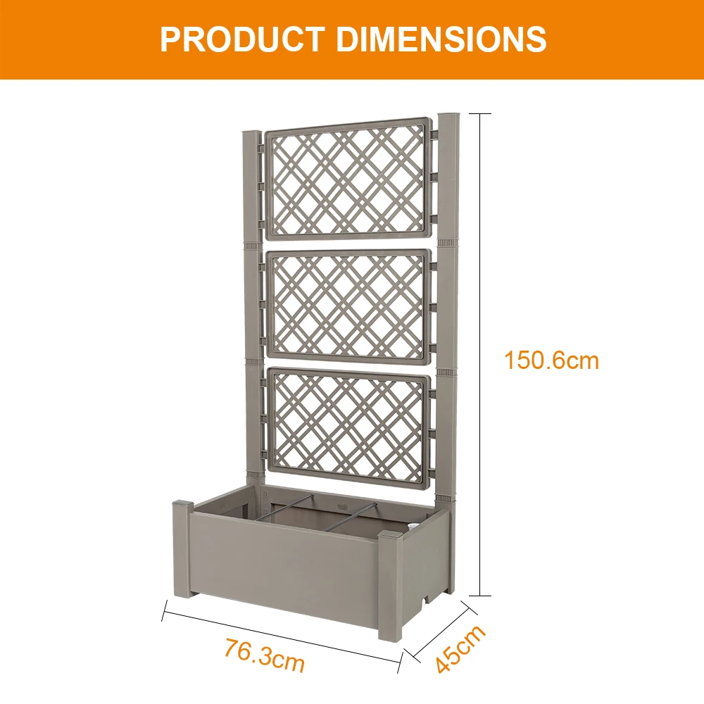 Free-standing Raised Garden Vegetable Bed Large Planter Box With Trellis