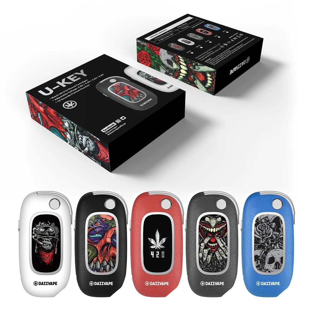 
2019 New design U key 510 cartridge cbd battery vape flip key mod 650mah 