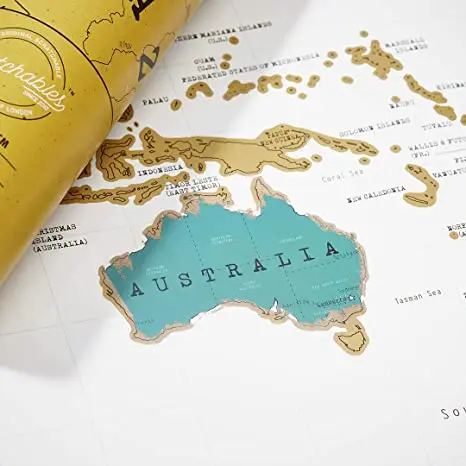 Custom high quality travel map scratch off world poster world travel map