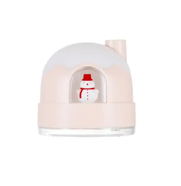 Christmas Snow House 350ML Ultrasonic Air Humidifier USB Rechargeable Portable Cool Mist Humidifier With Warm Night Light