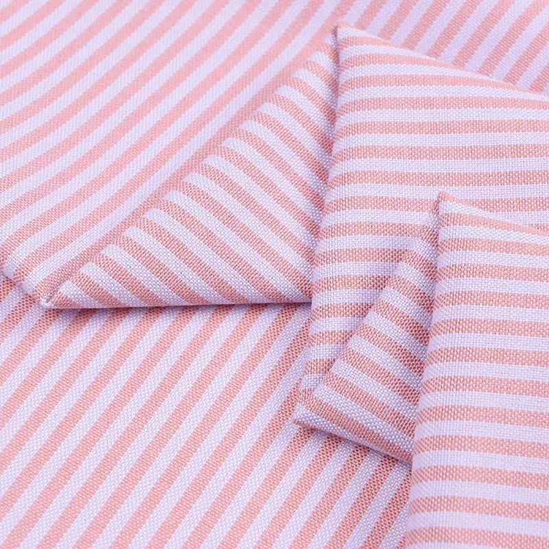 Factory combed cotton woven solid yarn dyed stripe oxford fabric for formal shirts