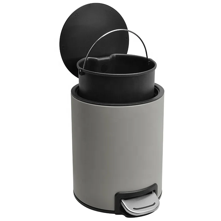 HANGSHAU Hot Sale Luxury Household Office Mutiply Color Slim Lid Trash Cans Pedal Bin With Soft Close