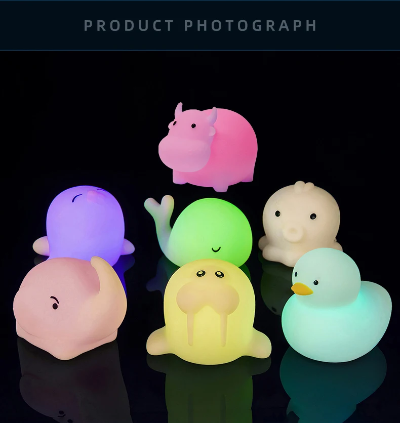  New product ideas 2021 home and kitchen mood light Led Sensor Bulk silicone Night Light natural latex baby bath