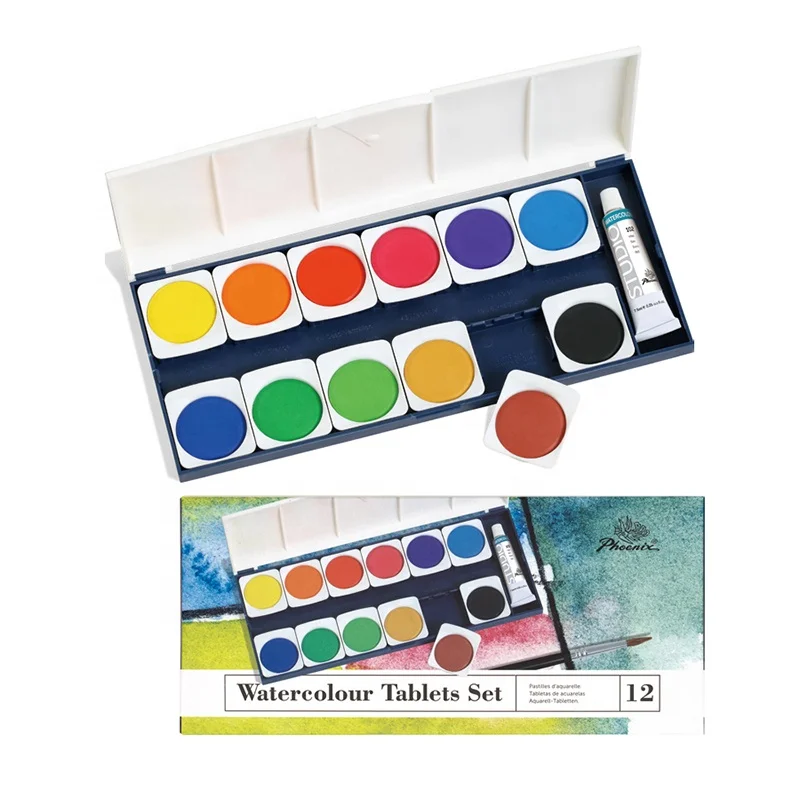 Phoenix Multicolor Eco-friendly 30ml Tube Custom Artist Painting 12Colors Watercolor Paints