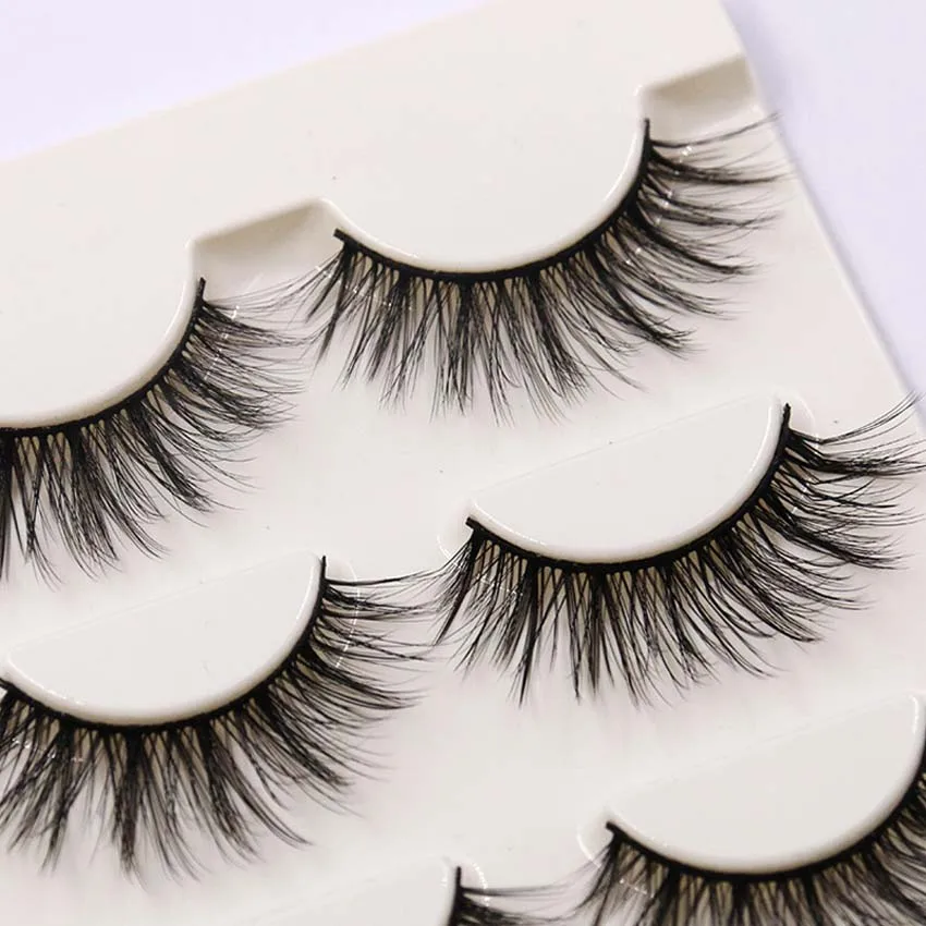 3pair/set Wholesale Siberian Mink False Lashes Natural Makeup 3D Mink Eyelash