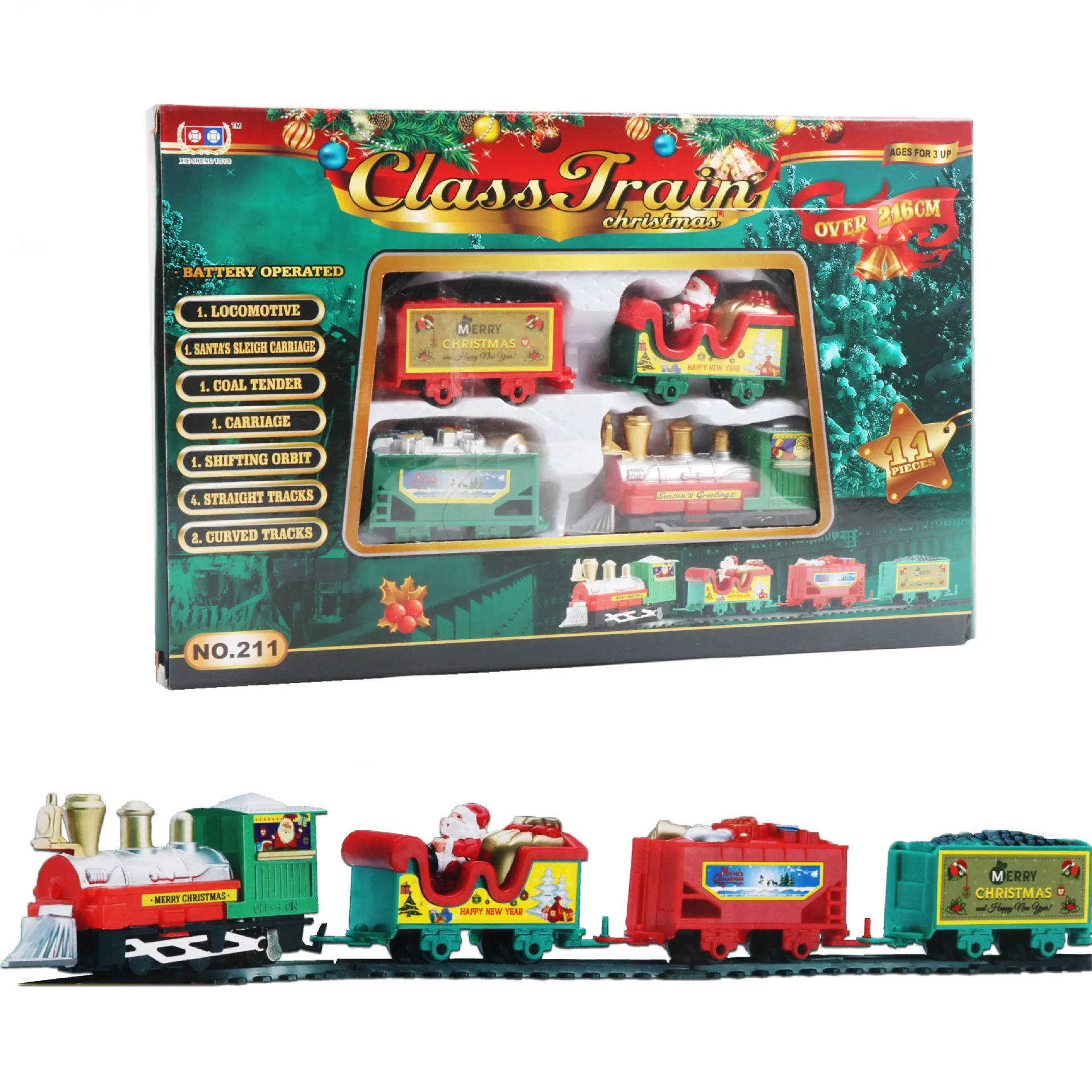 YM-Y028 Christmas electric rail car toy simulation mini train children electric car toy new