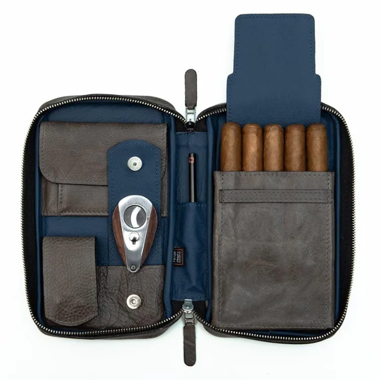 Morden 3 CT Handmade Pu Leather Cigar Case