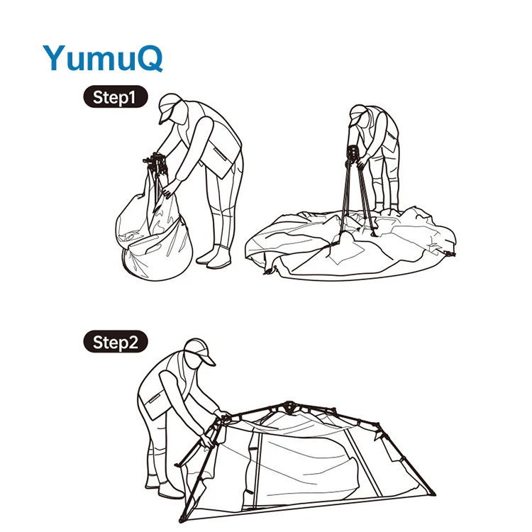 Однослойная туристическая палатка YumuQ 2 человека
