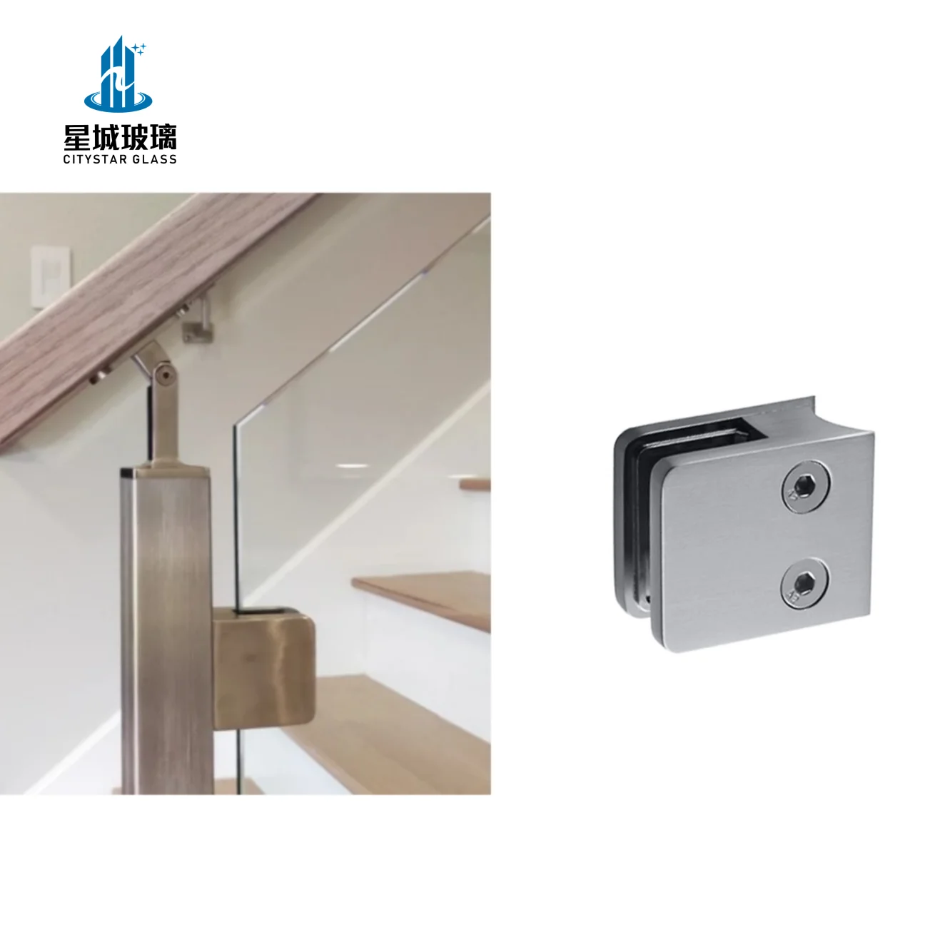Partition Brace 135 Degree, Stainless Steel Shower Door Hinge Glass Holder Clips