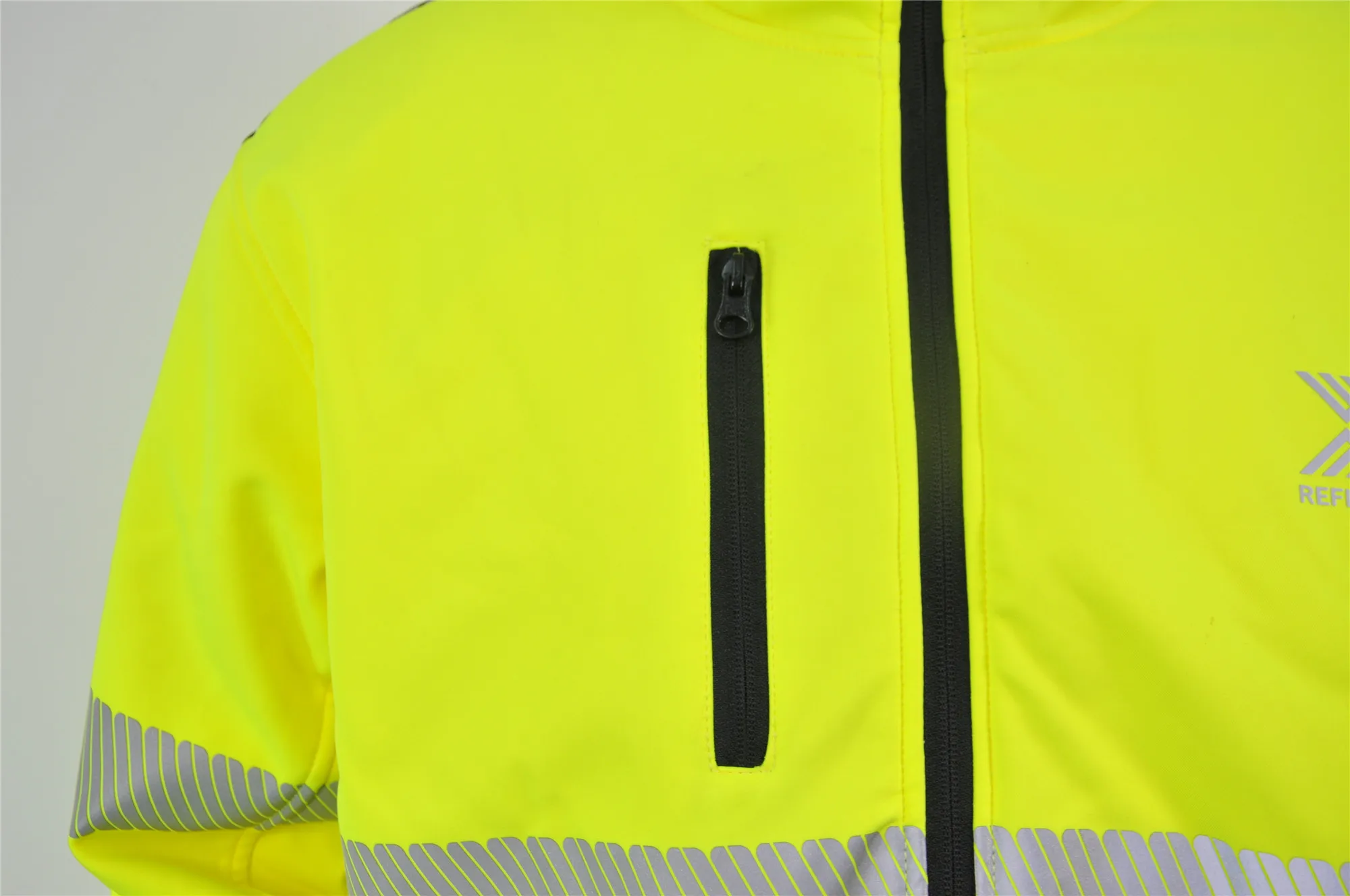 High Visibility Reflective Safety Softshell Hoodie Sweatshirt for Men Traffic Warmer Security Workwear Uniform