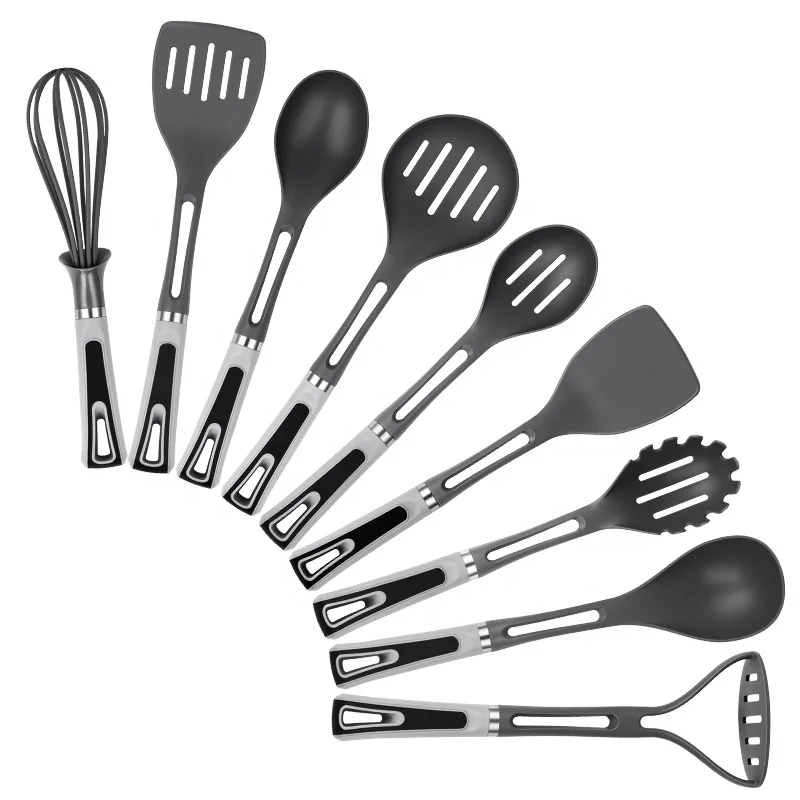 Kitchen Accessories Nylon Cooking Tools Kitchen Utensil Set from China Heat Resistance 9 Pcs Pink Home Kitchen about 928g