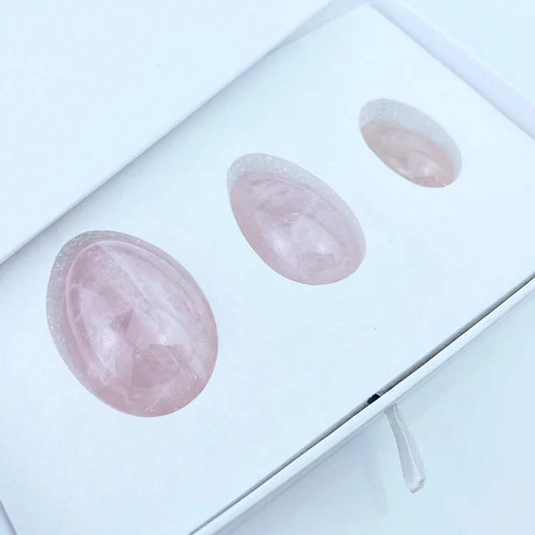 
Natural Jade Healing Stones Rose Quartz Certified Yoni Egg Set Jade 