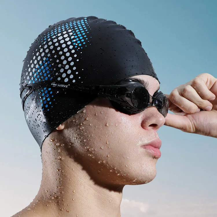 Wholesale usa durable colorful long hair silicone custom ear protection printed custom silicone swim caps