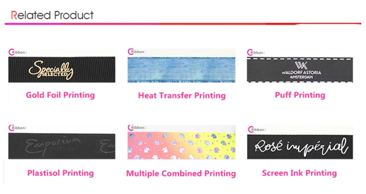 Ribbon custom LOGO bronzing printing floral ribbon cake box flower packaging ribbon and puff printed logo red jewelry gift box