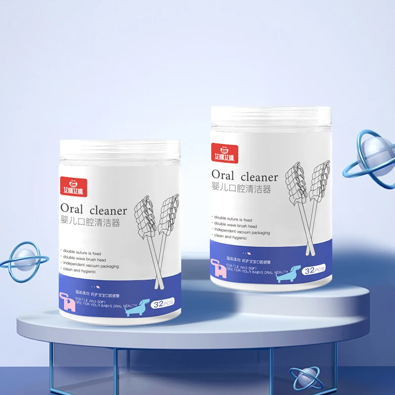 32pcs Oral Cleaning Baby Gauze Toothbrush Cotton Gauze Cleaner