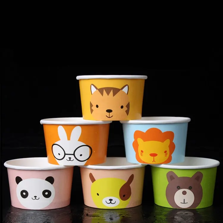Custom printed Disposable Ice cream Cup 8 oz 9 oz 10 oz Take away packaging Eco friendly
