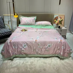 Custom 4 pcs summer quilt cool quilt summer blanket washed ice silk duvet